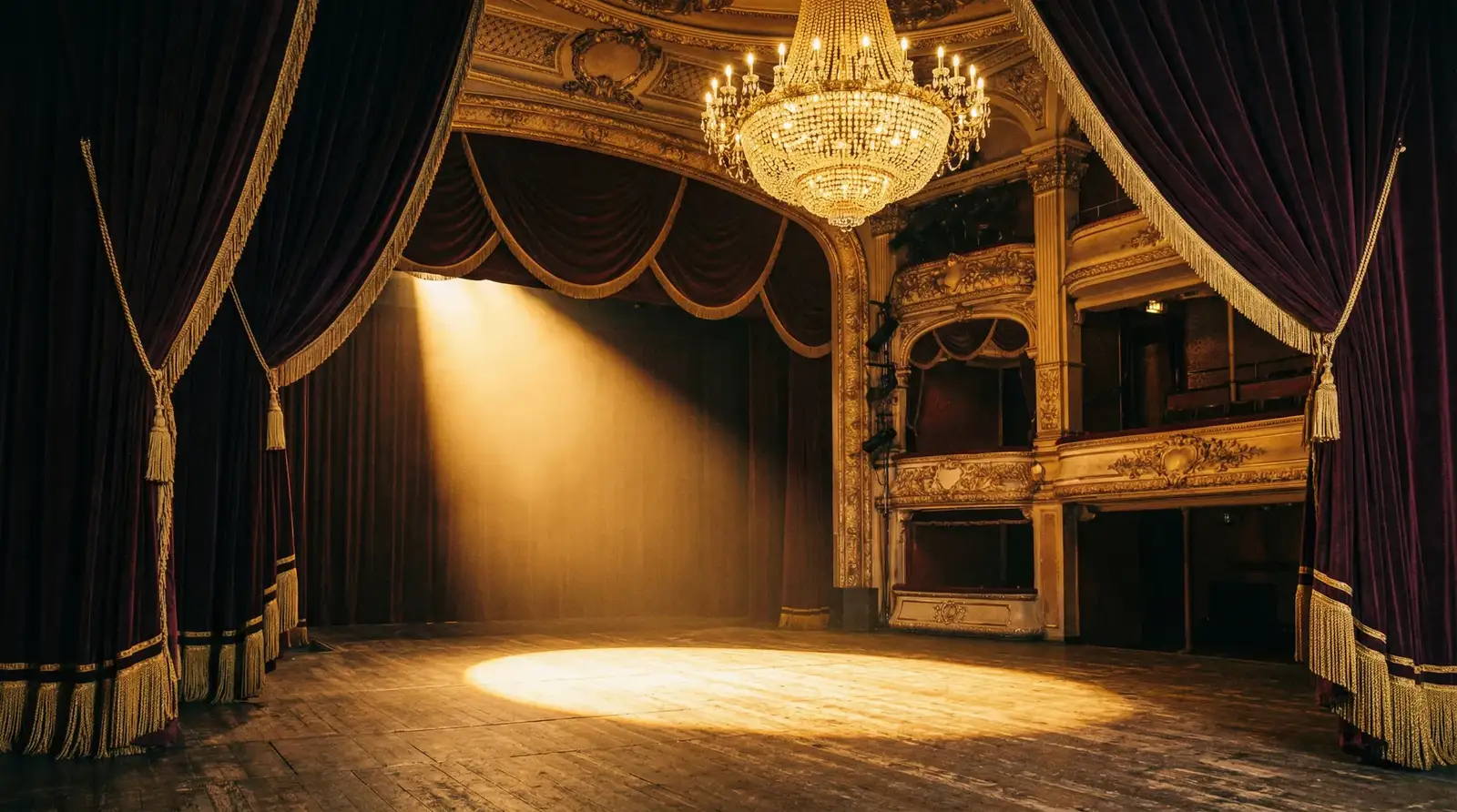 国产视频 - 金色吊灯下的古典剧院舞台